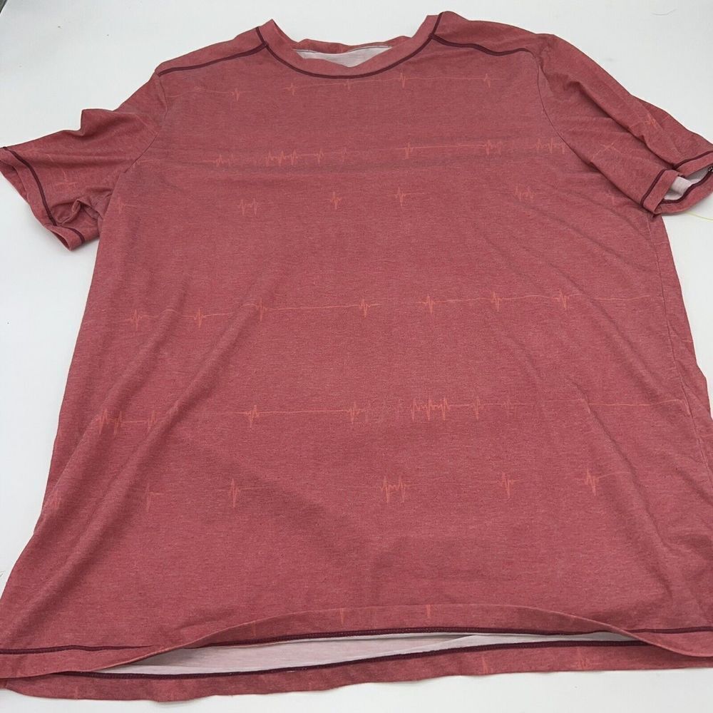 Solfire Mens Red Heartbeat Shirt Sleeve Shirt Size Large
